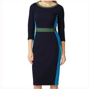Boden Navy and Blue Long Sleeve Dress
